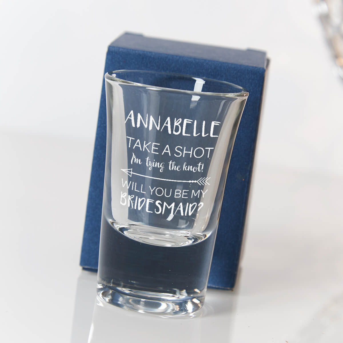 Personalized bridesmaid shot glasses best sale