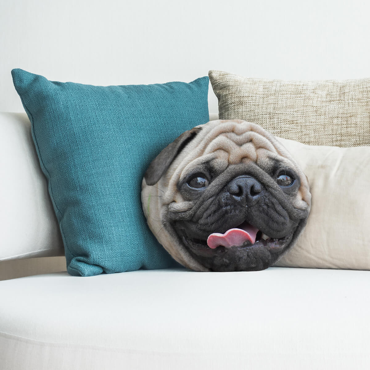 Dog Face Round Photo Cushion 18 Boutique Gifts