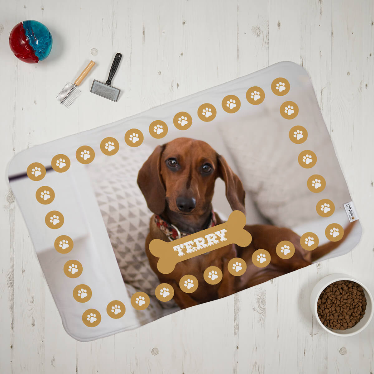 Personalised Dog Paw Print Pet Photo Blanket Boutique Gifts