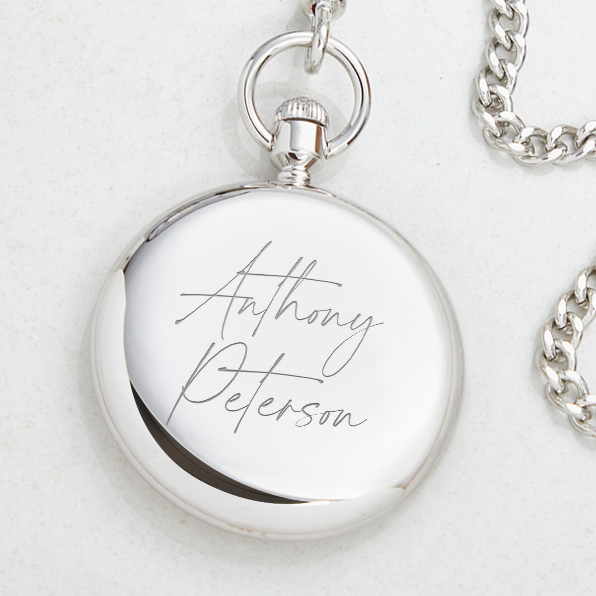 Personalised Signature Name Open Faced Pocket Watch Boutique Gifts