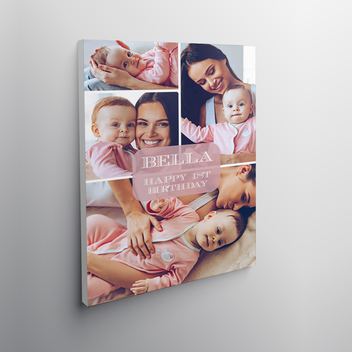 24x16" personalised New Baby Collage Canvas