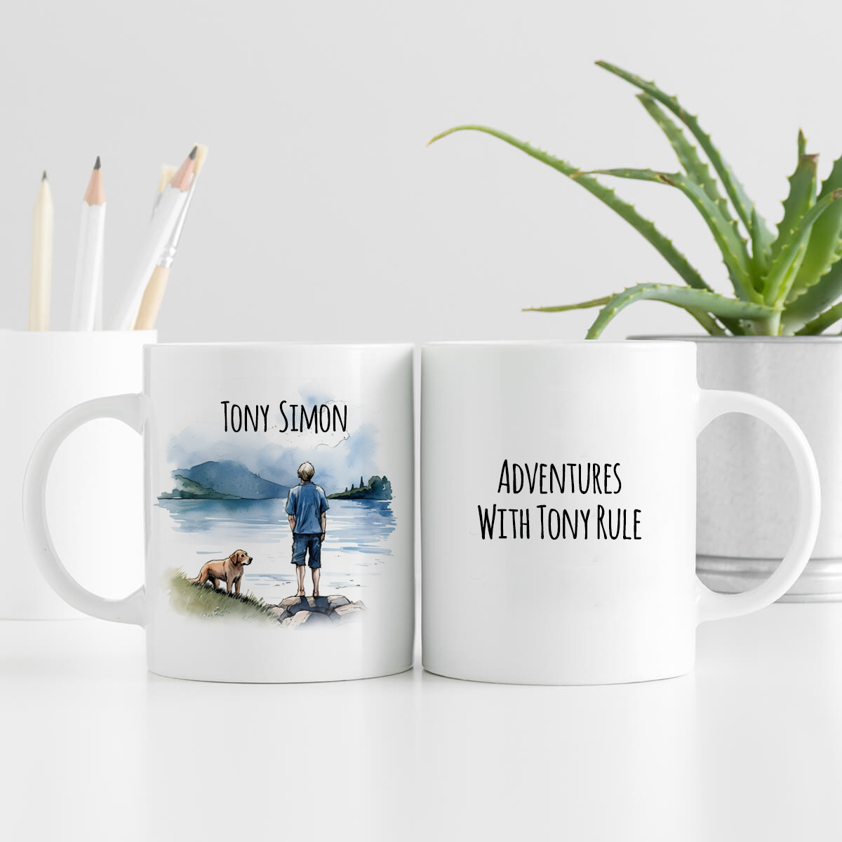 Personalised Outdoor man with Dog Mug Mug Gift For A Vegan Boutique Gifts