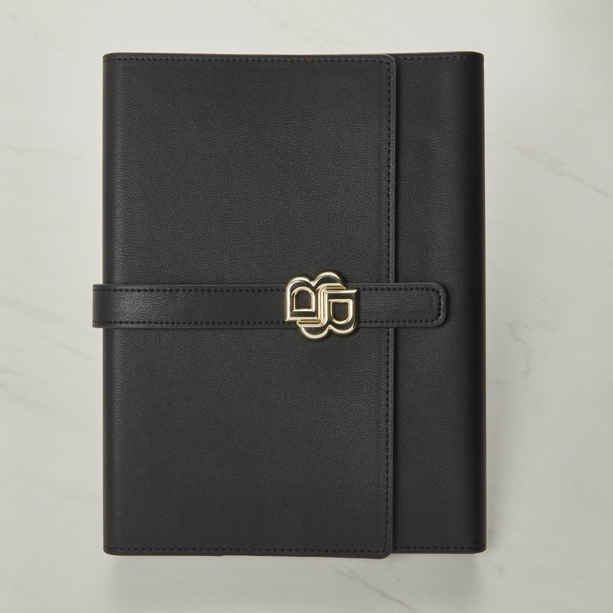 Hugo Boss A5 Folder - Double B Black and Gold