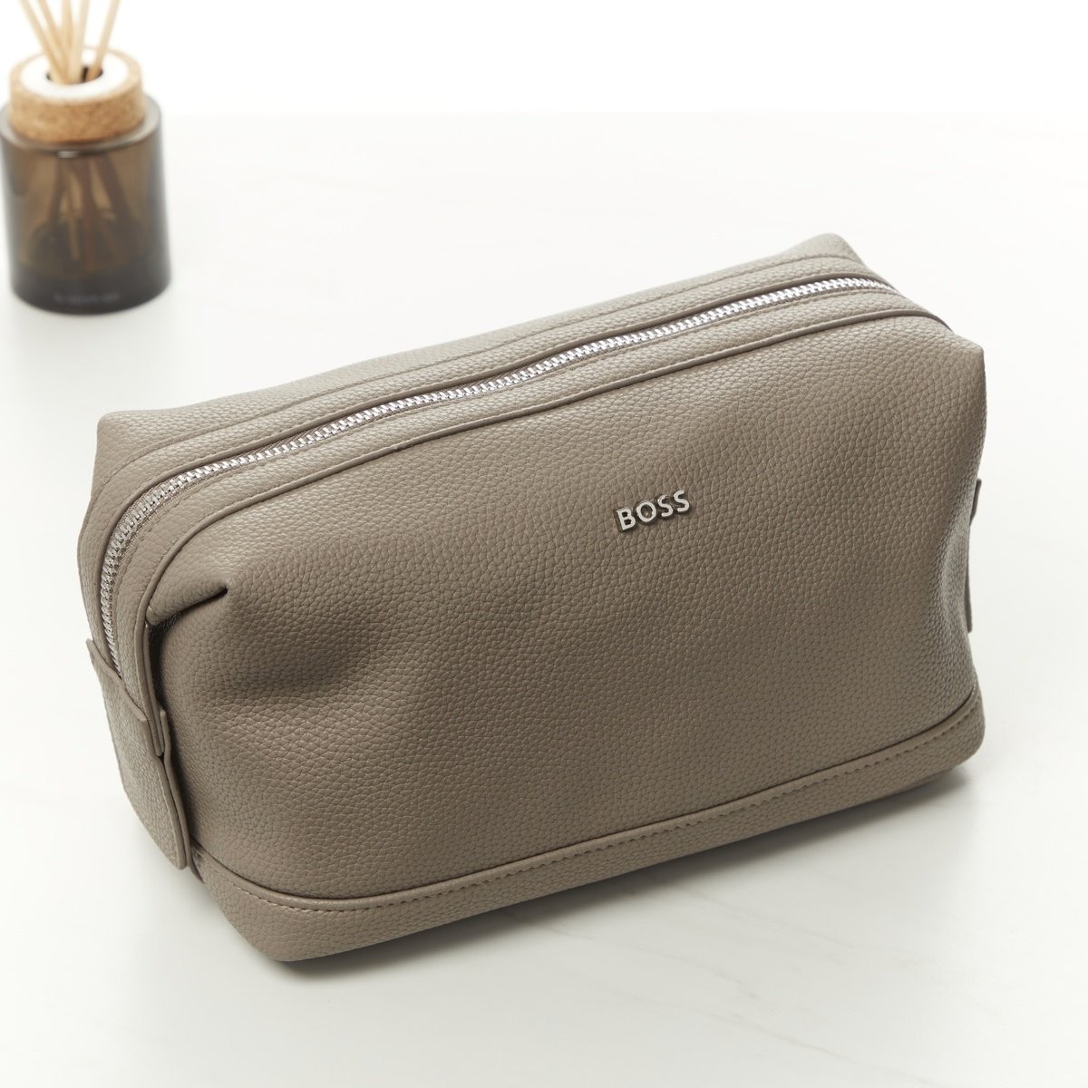 Hugo Boss Classic Khaki Grained Toiletry Bag
