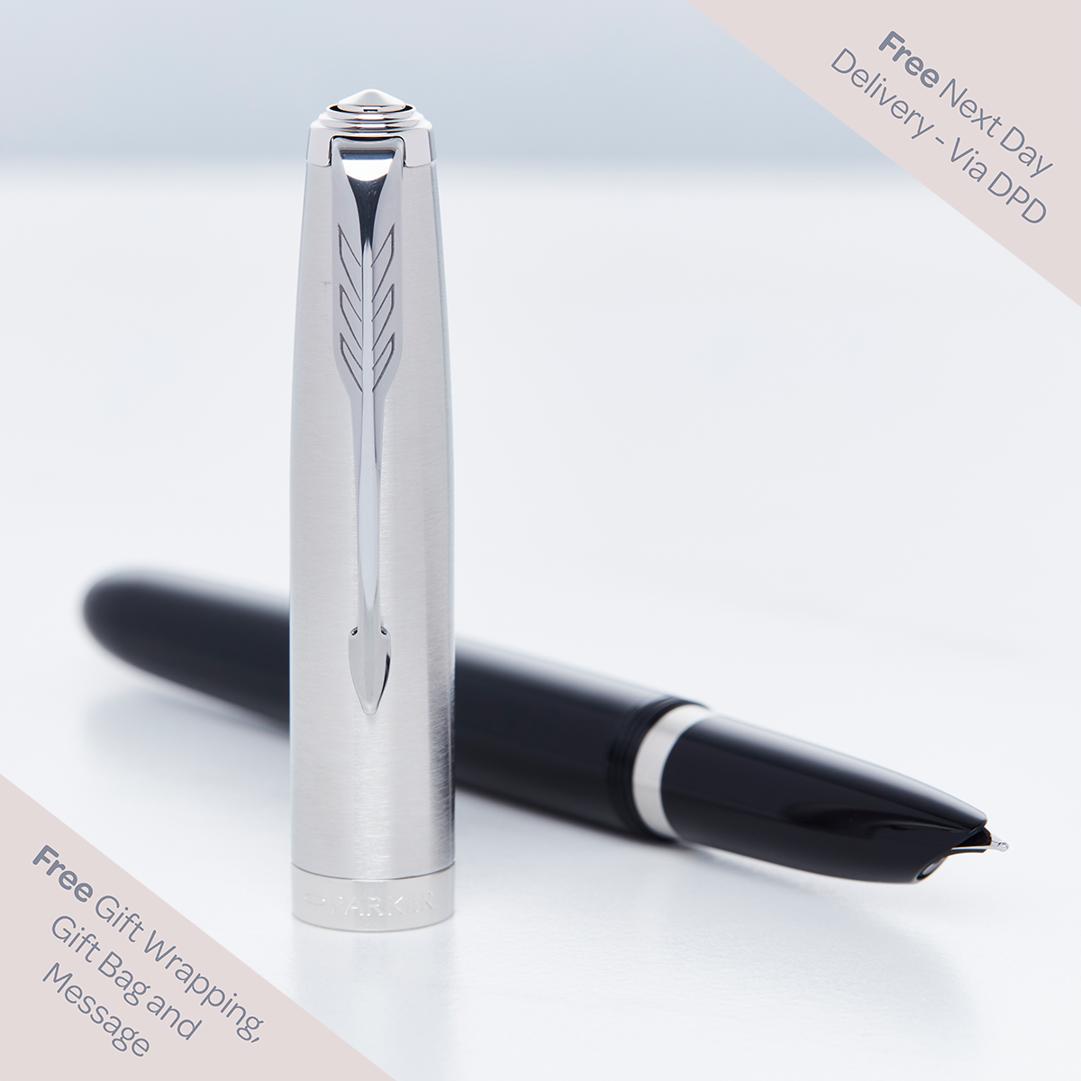 Parker 51 Fountain Pen Black Chrome Trim Pen