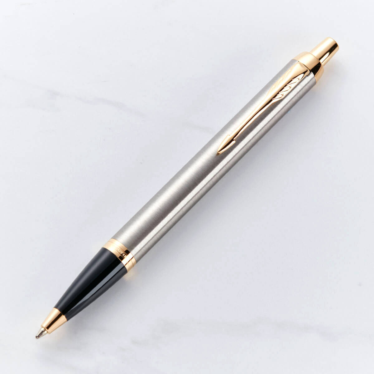 personalised Parker IM Ballpoint Pen Gold Trim