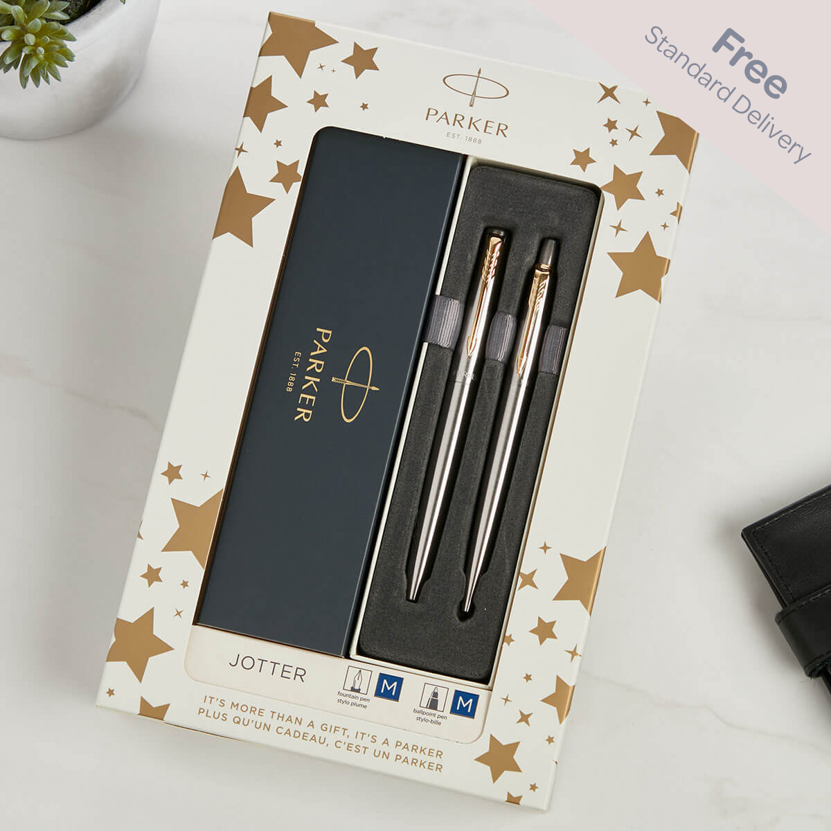 Personalised Parker Jotter Ballpoint & Fountain pen gift set