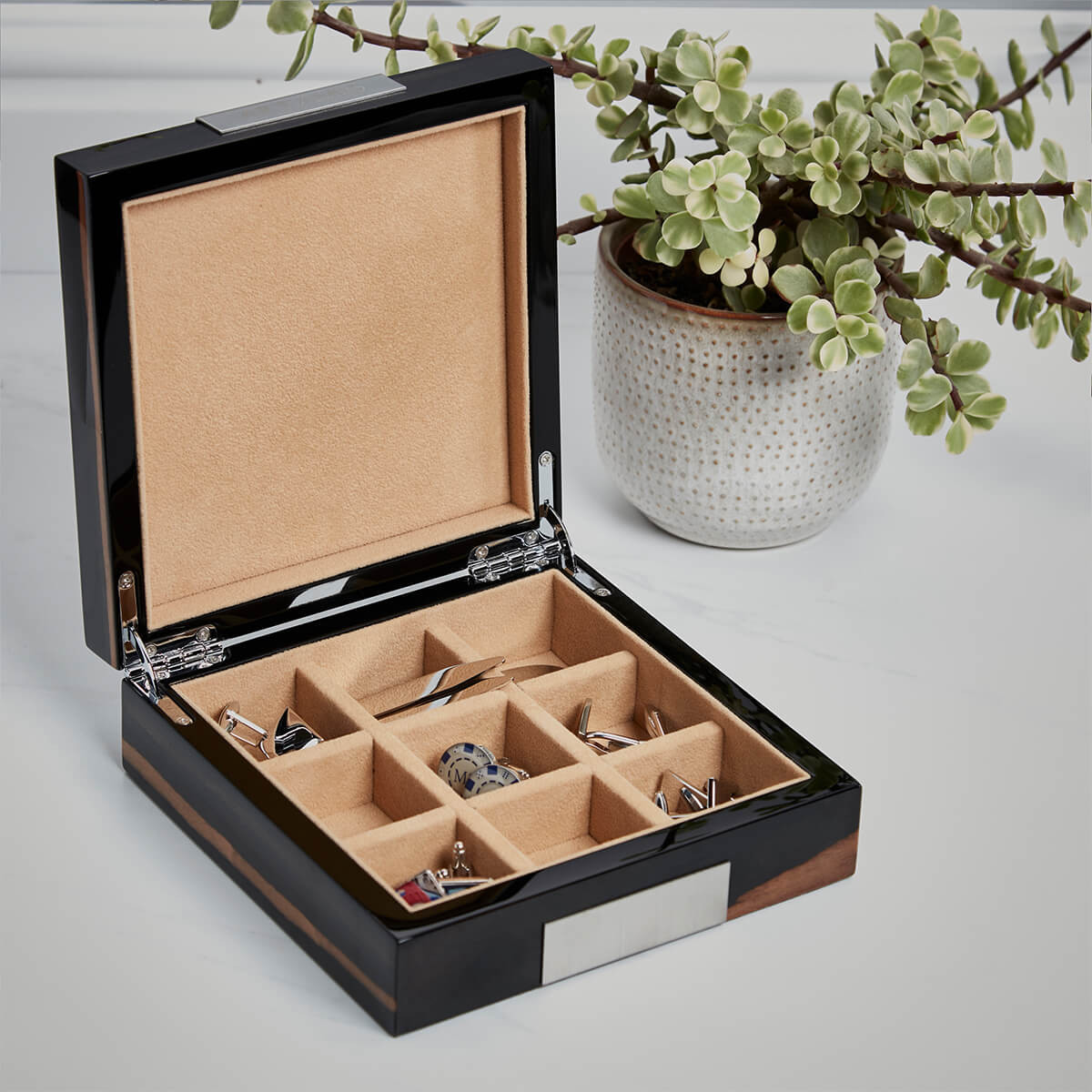 personalised Wood Cufflink Box