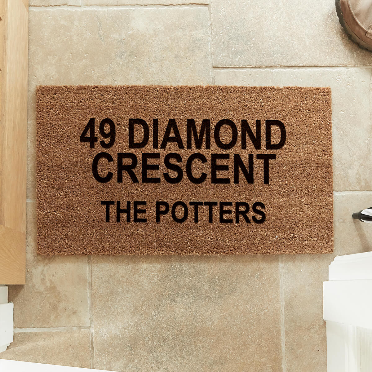 personalised address coir doormat