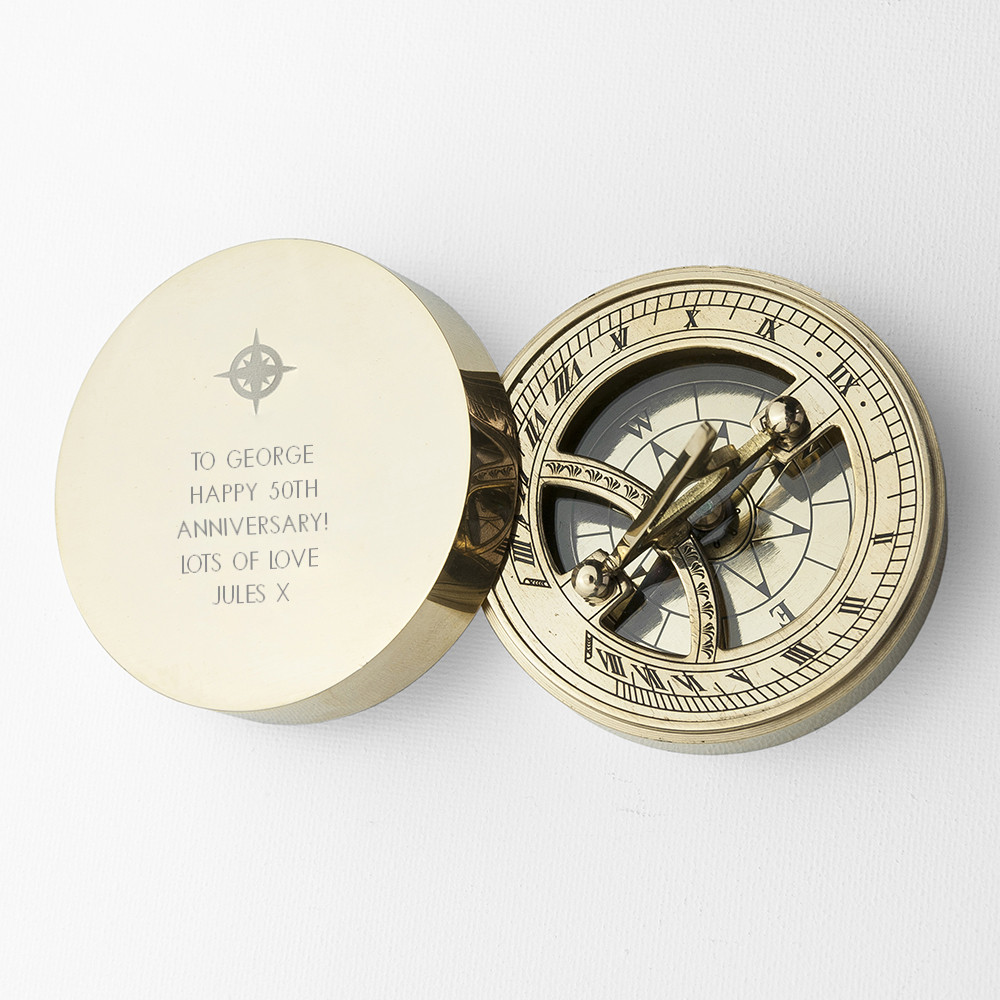 Anniversary Brass Nautical Compass 