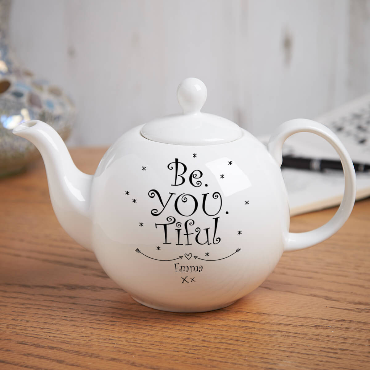 personalised Be You Tiful Pot Belly Teapot