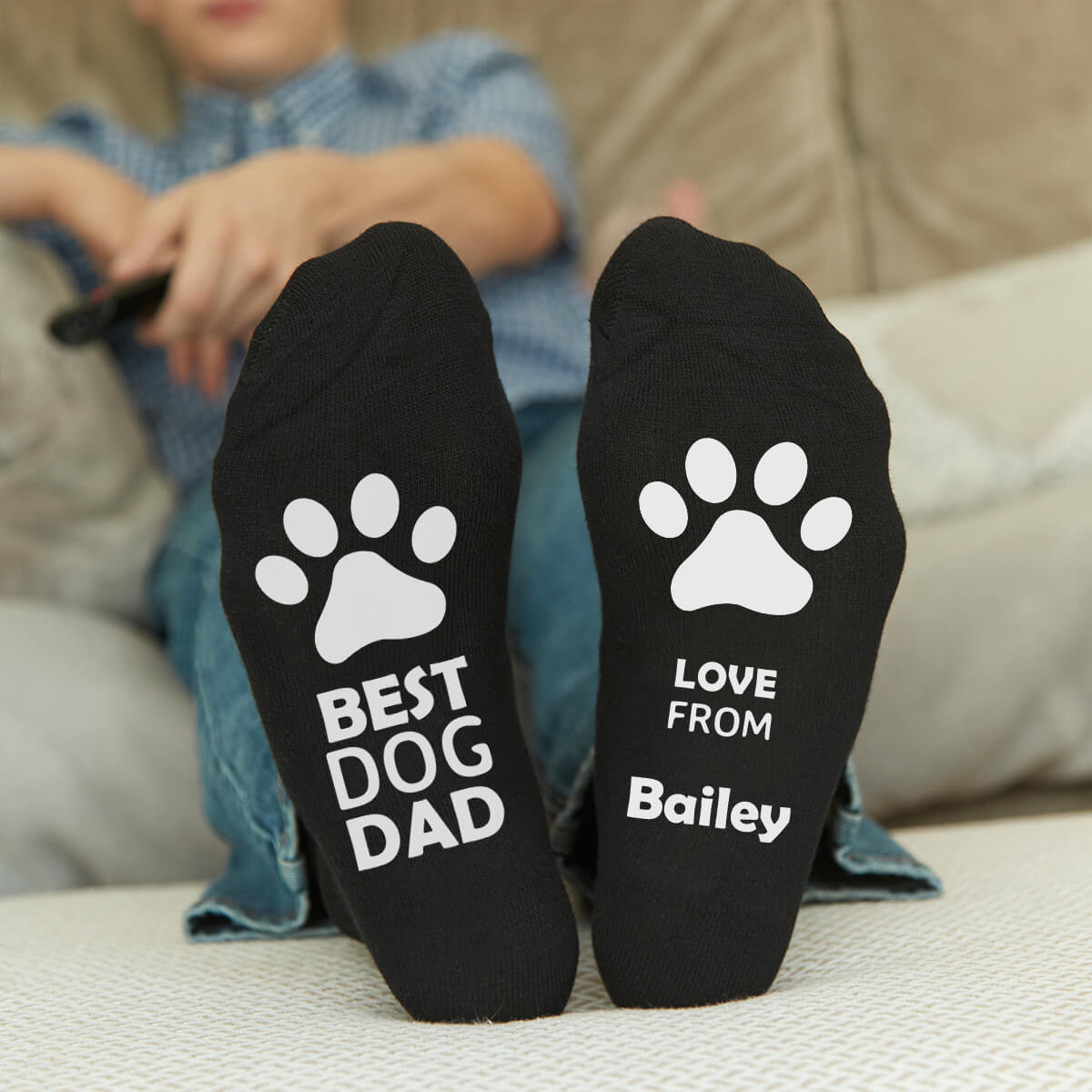 personalised best dog dad socks