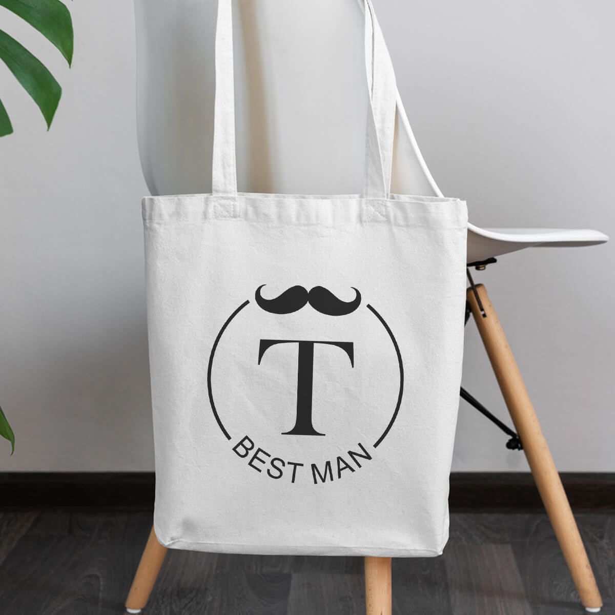 personalised Groomsman Initial Tote Bag
