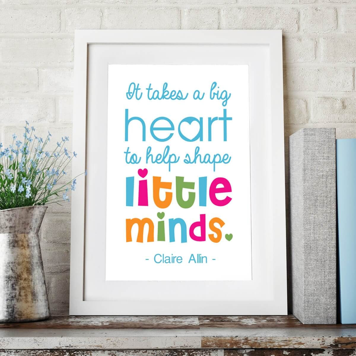 personalised Help Shape Little Minds Wall Art 