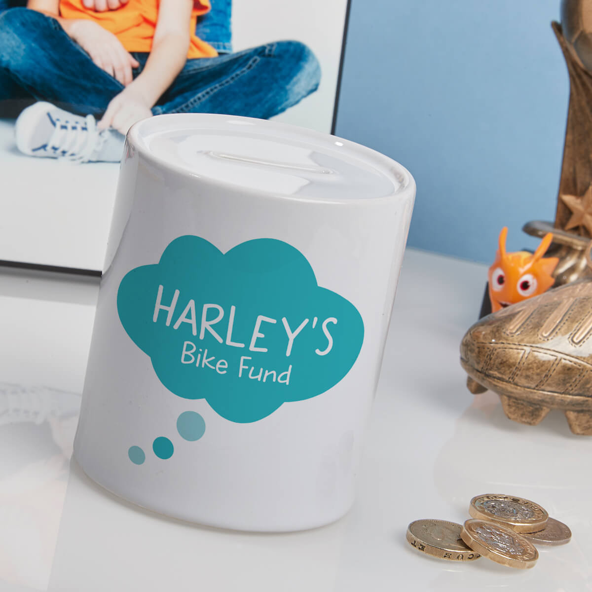 personalised Boys Dream Bubble Personalised Money Box