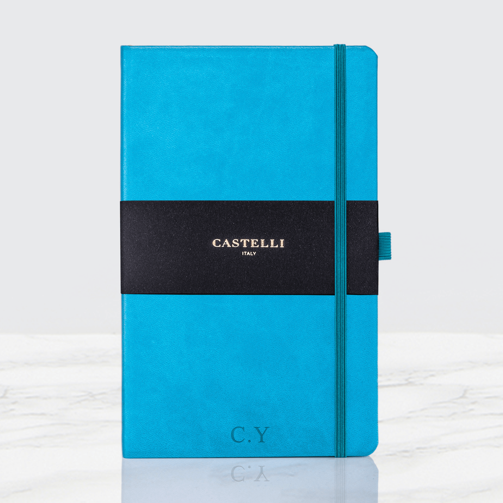 Personalised bright blue Castelli notebook