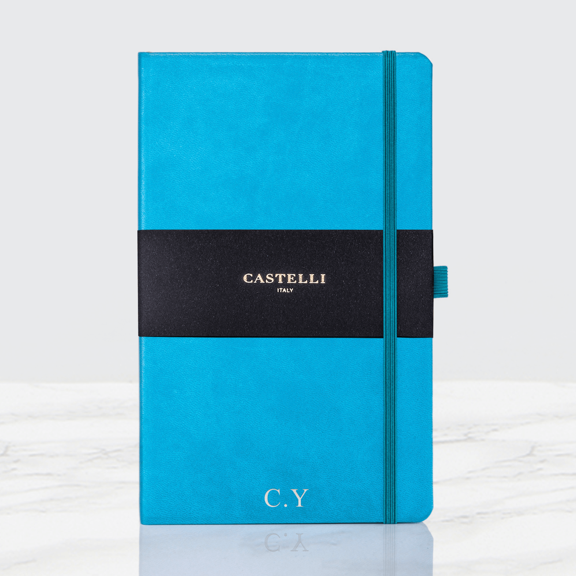 Personalised bright blue Castelli notebook