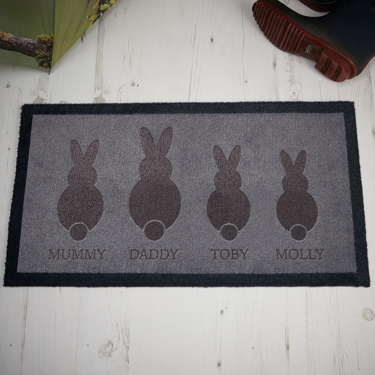 personalised Bunny Family Doormat