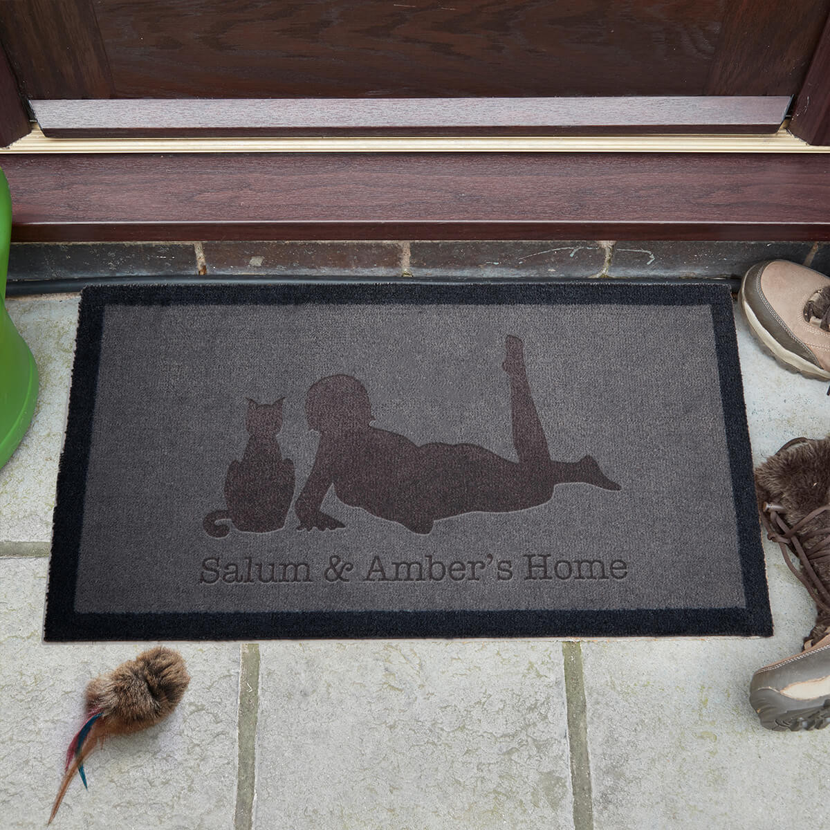 personalised Cat and Owner Doormat