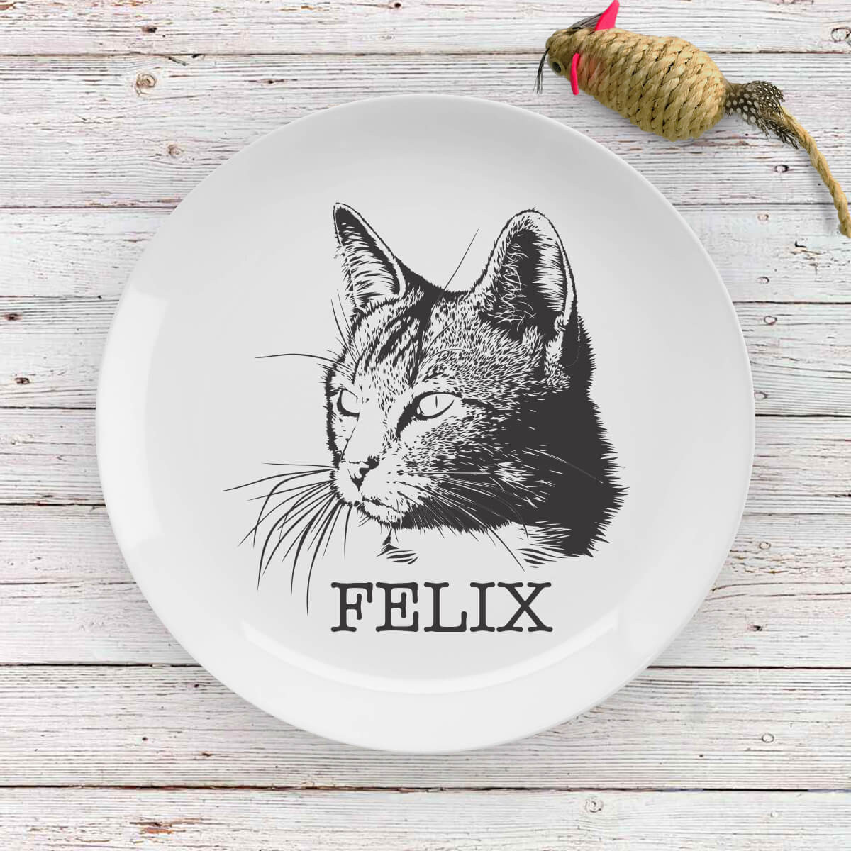personalised cat drawing plate
