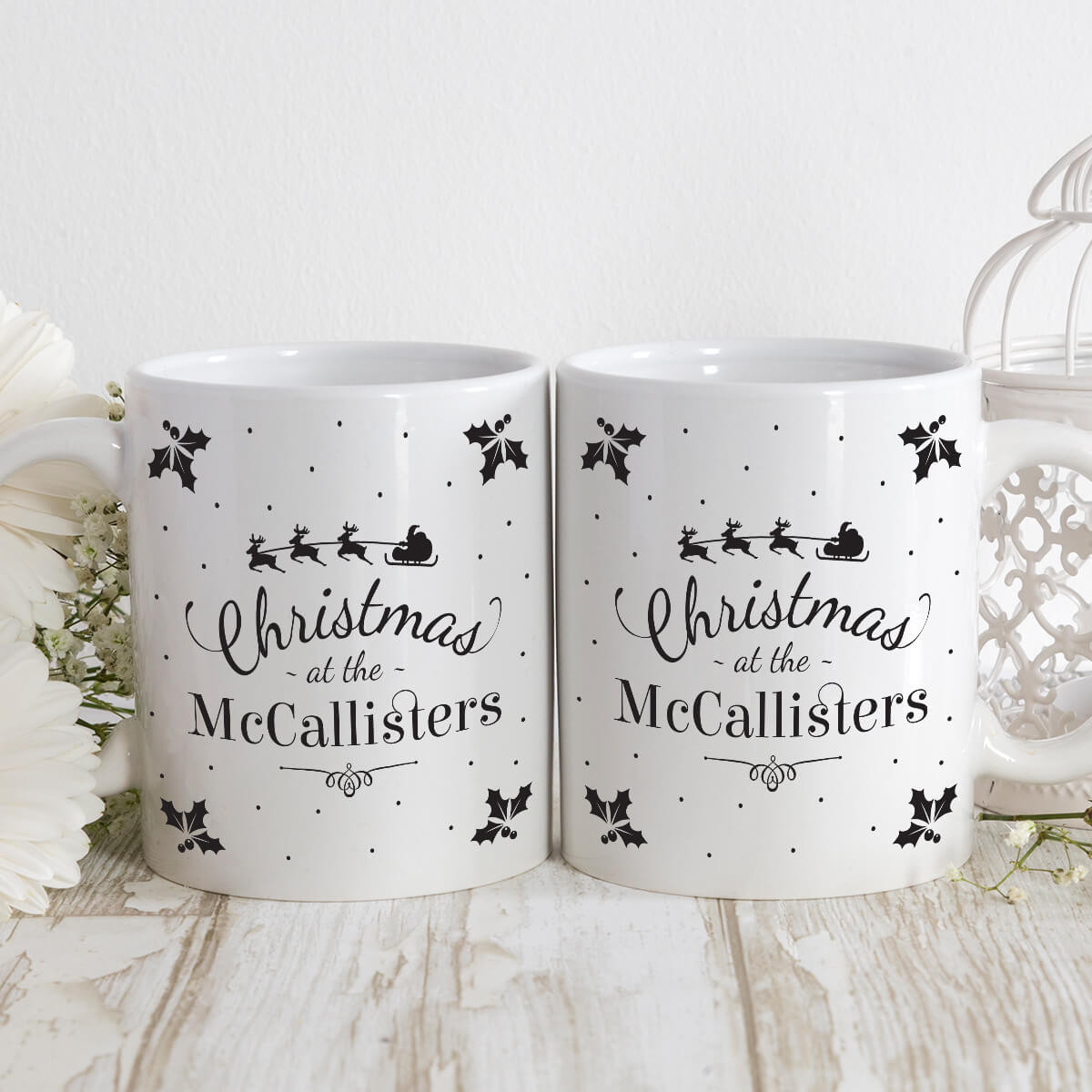 personalised christmas at the matching mugs
