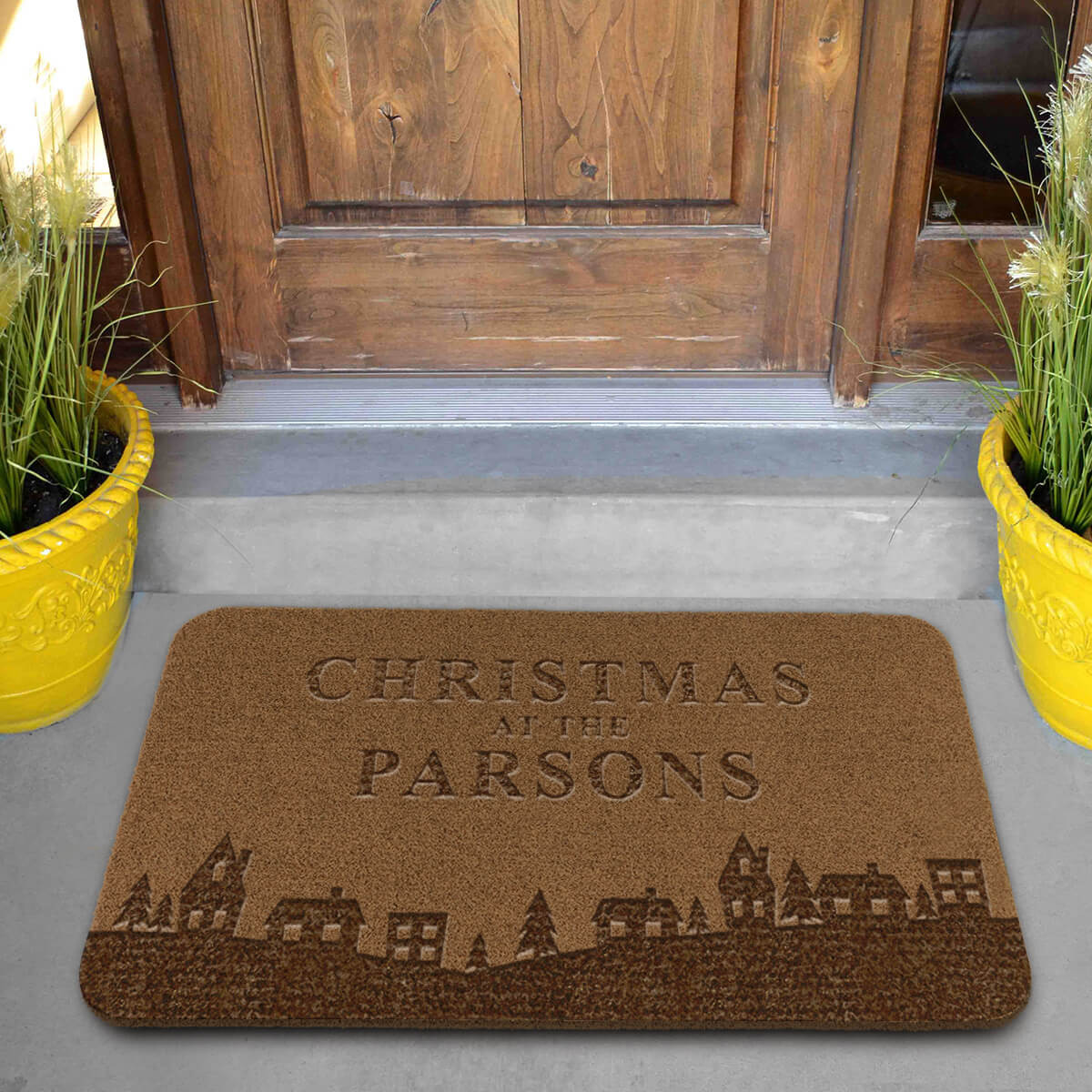 Christmas Homes Engraved Doormat (Personalised)