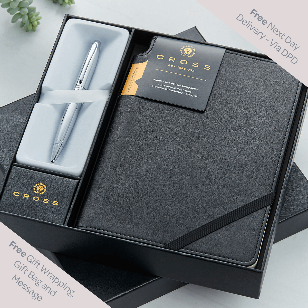 personalised Cross Gift Set Notebook & Pen