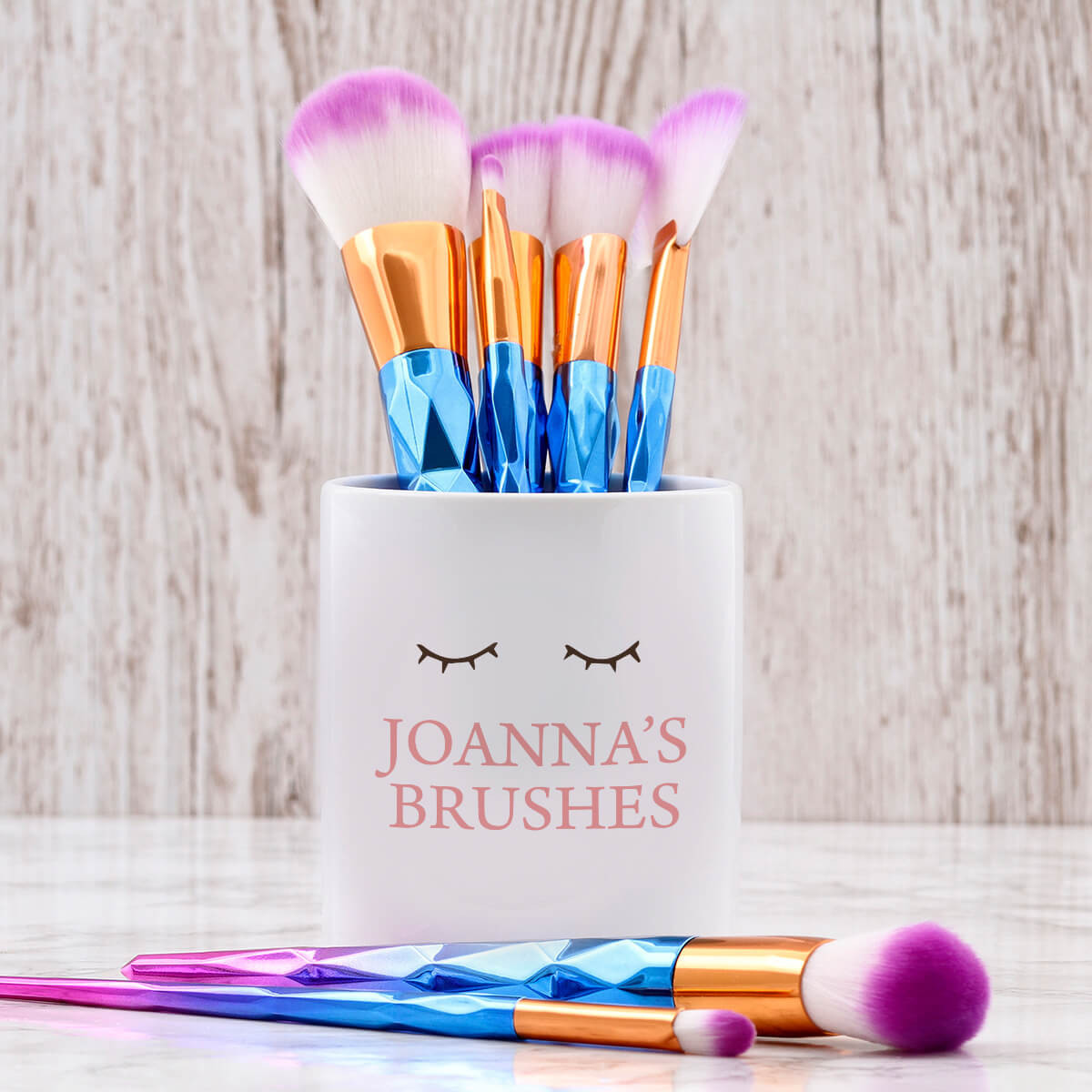 Personalised Lashes Makeup Brush Pot