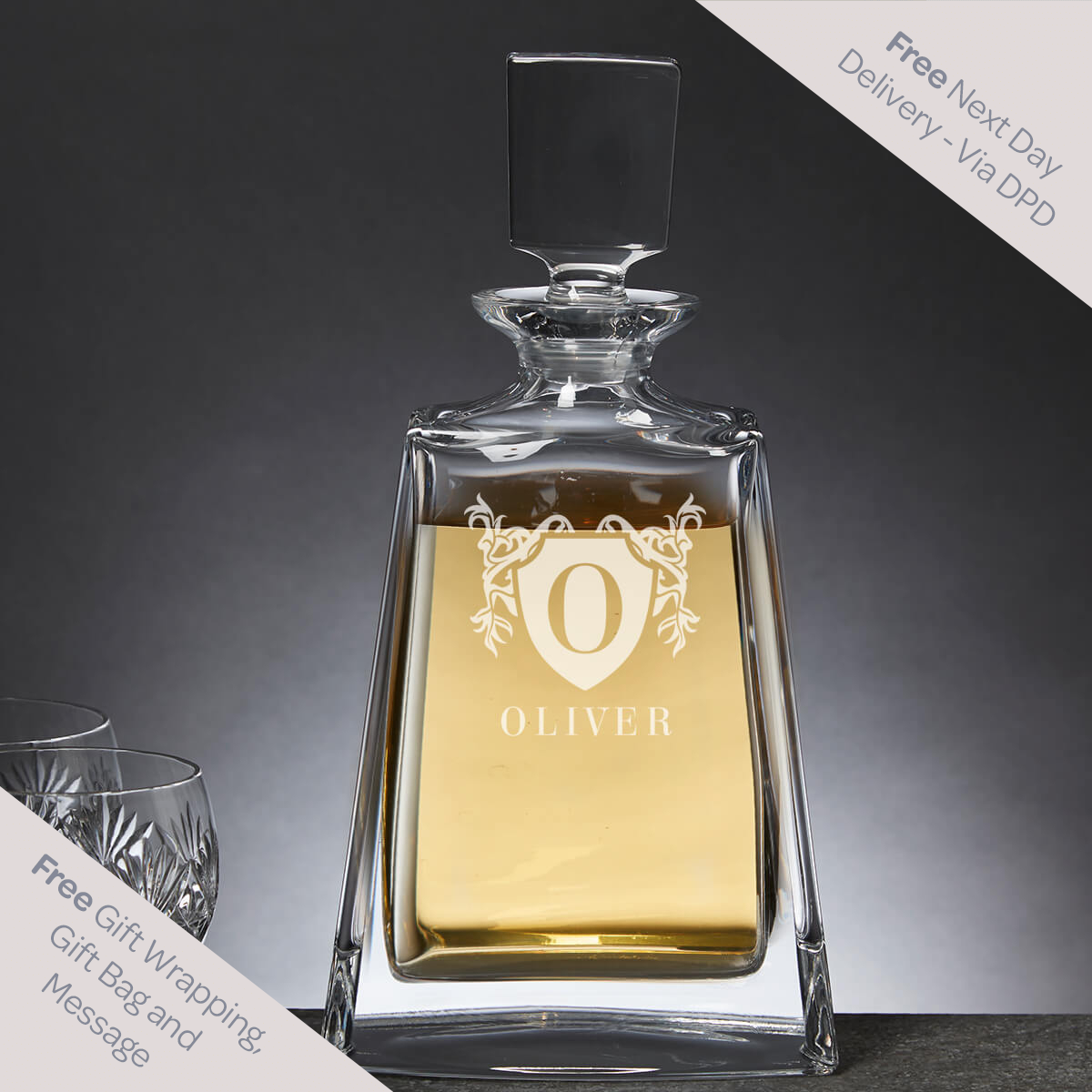 personalised Crystal Boston Decanter