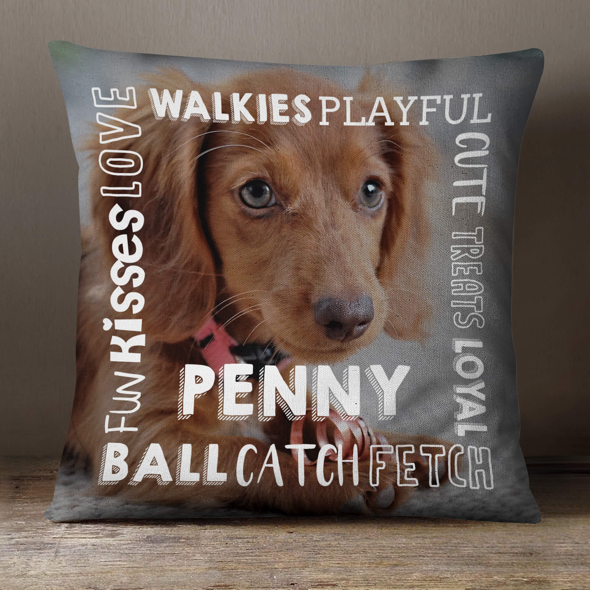 personalised Dog Qualities Cushion18x18" (White)