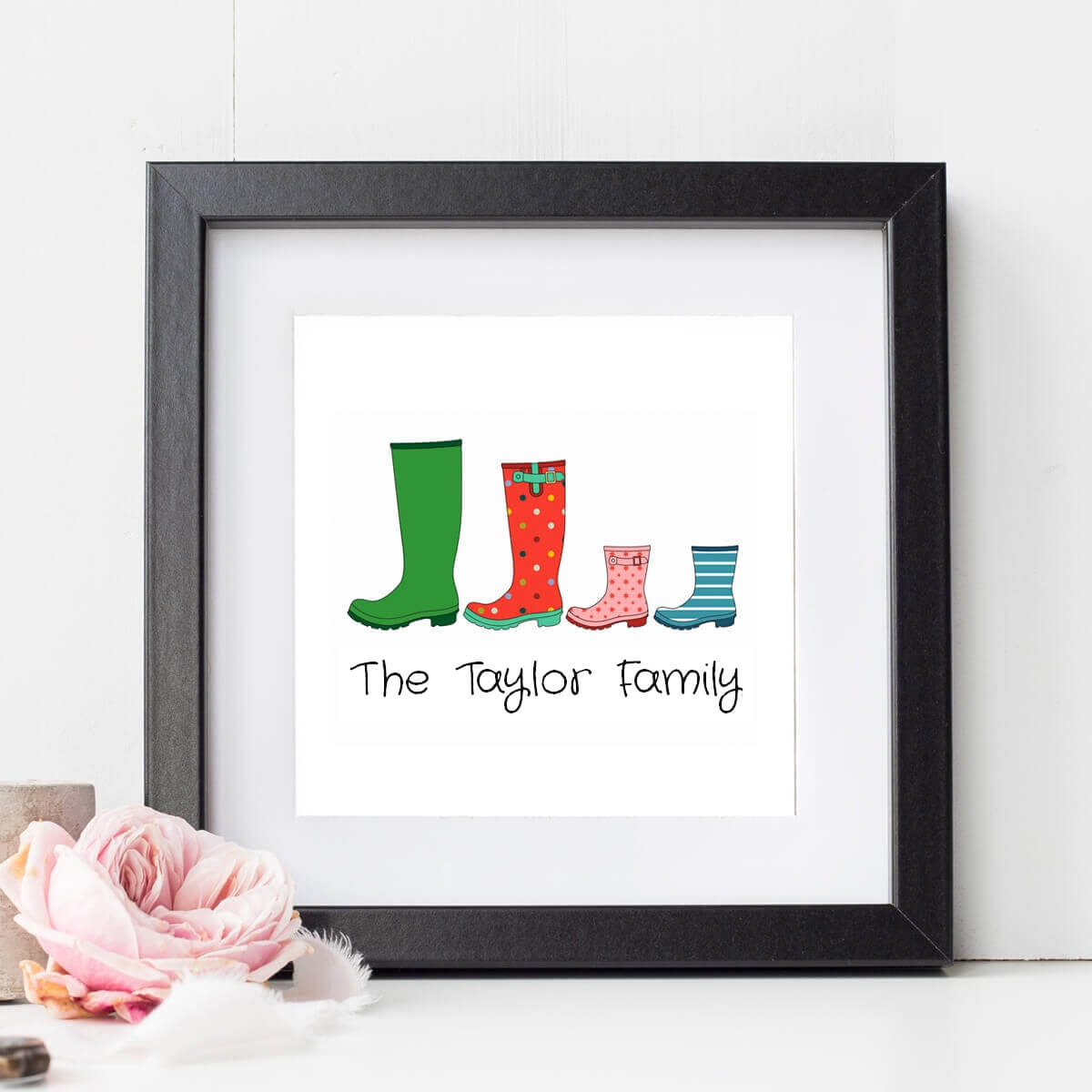 personalised Wellies Wall Art