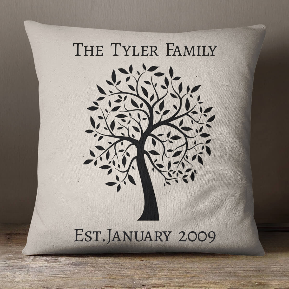 personalised Family Tree Cotton Cushion