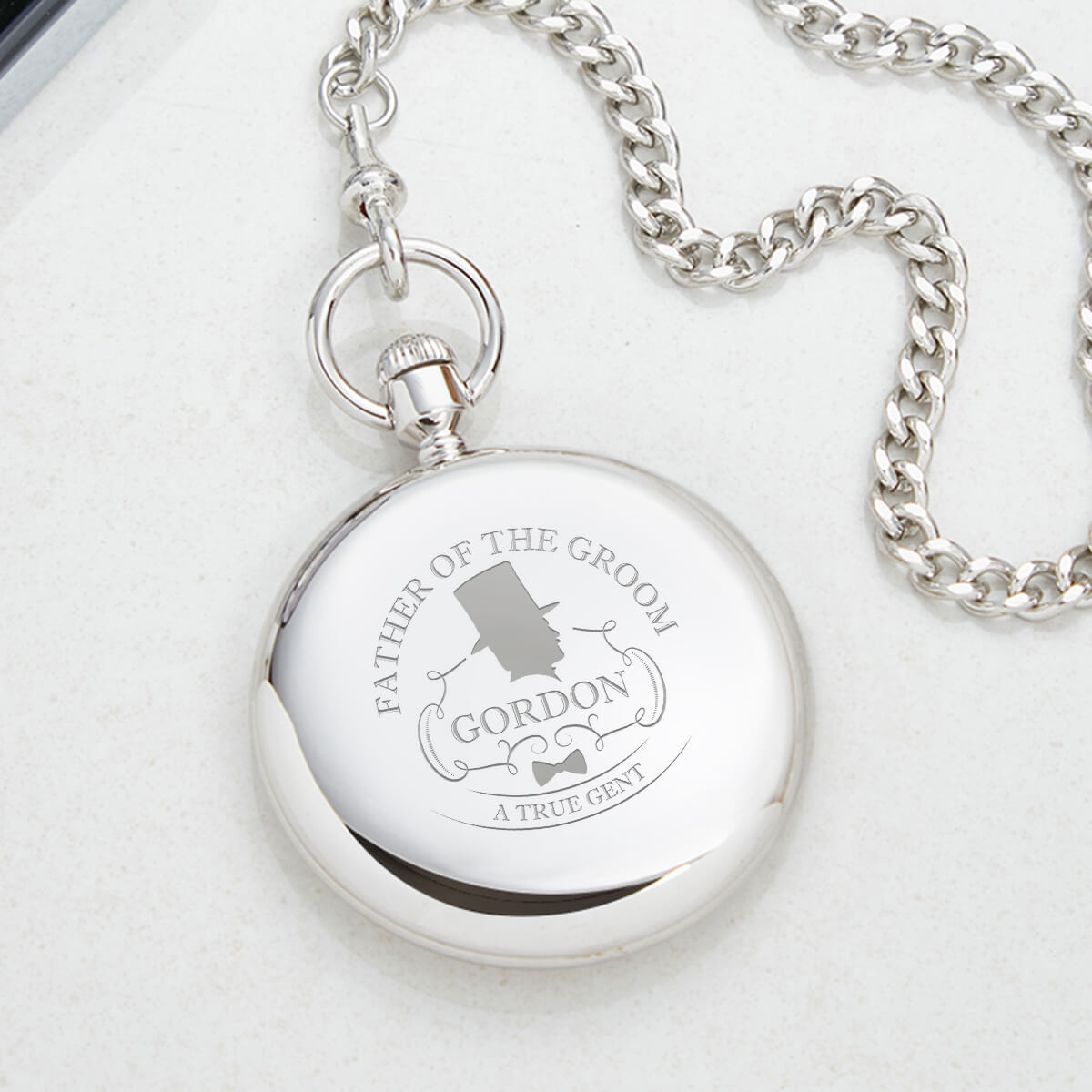 Personalised Father of the Groom Open Faced Pocket Watch