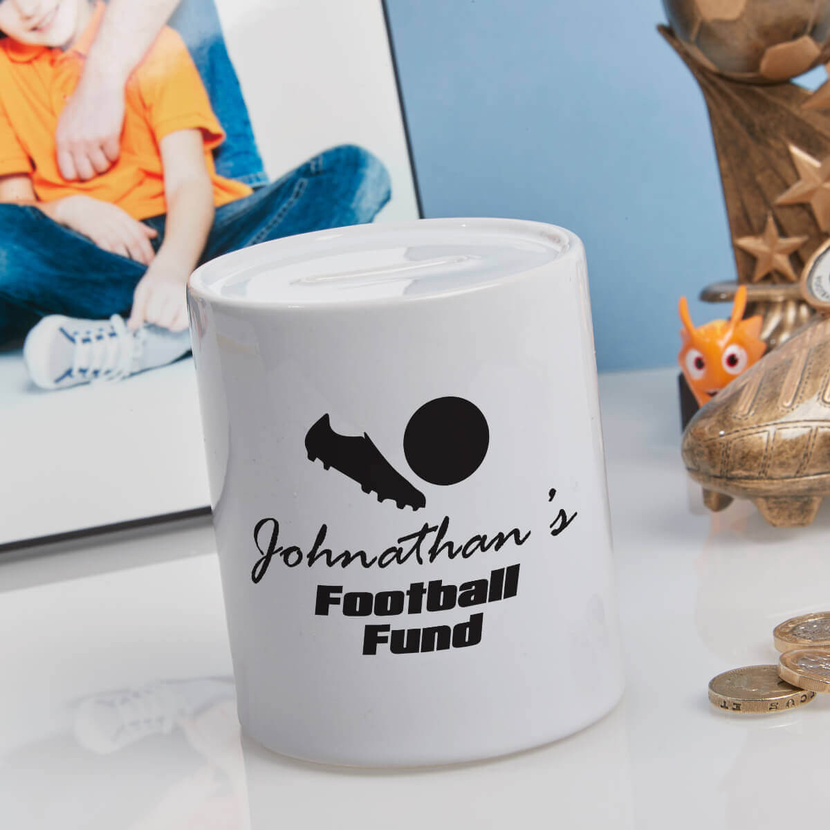 personalised football fund money box