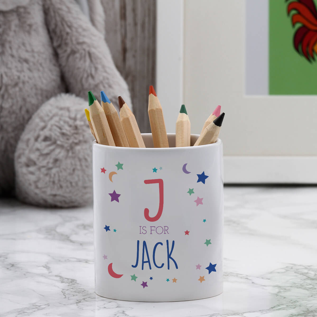 personalised moon and star pen pot