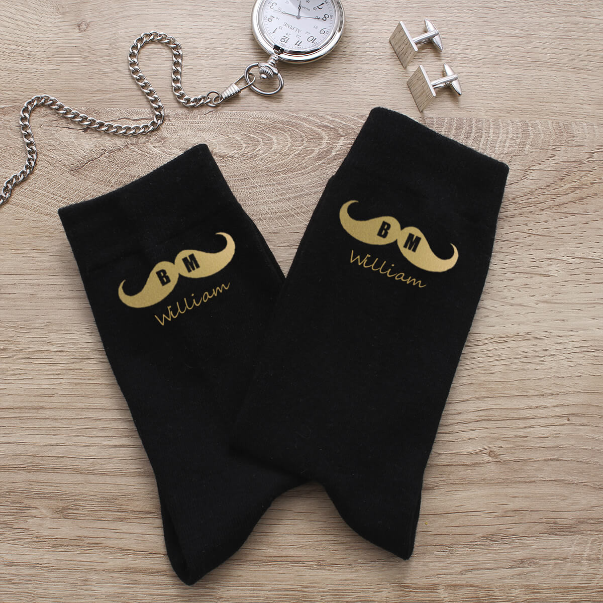 personalised Best Man Moustache Personalised Socks