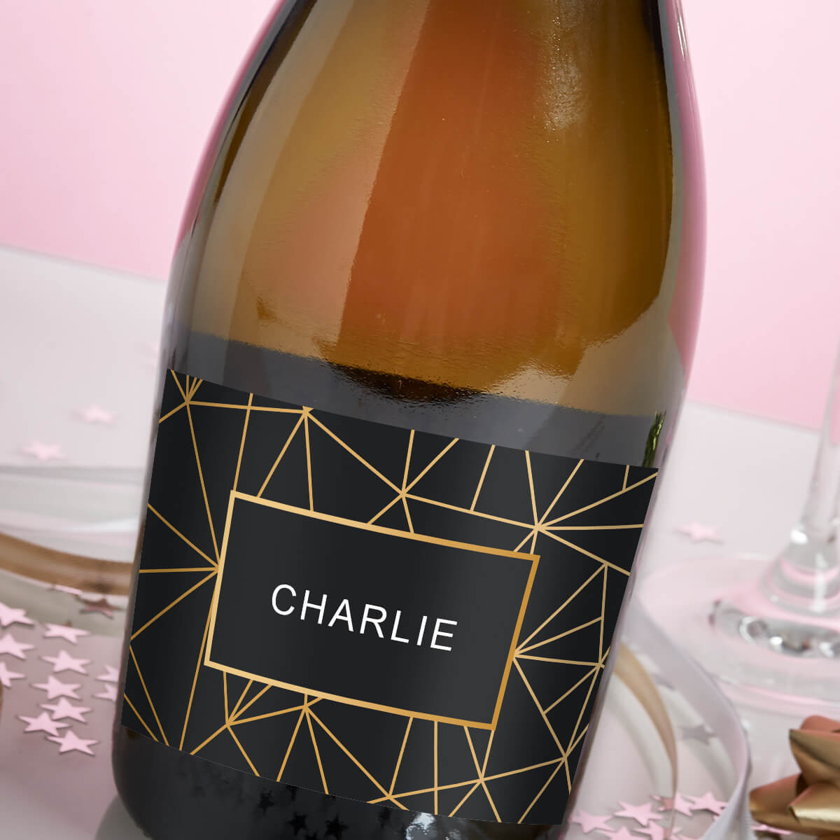 Gold Geometric Name Prosecco