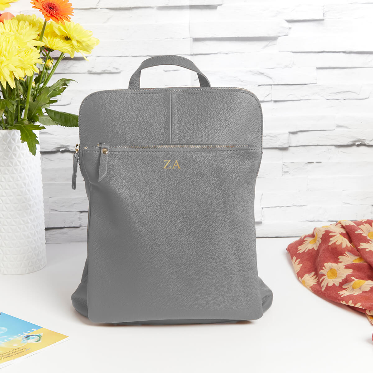 Personalised clearance leather backpack
