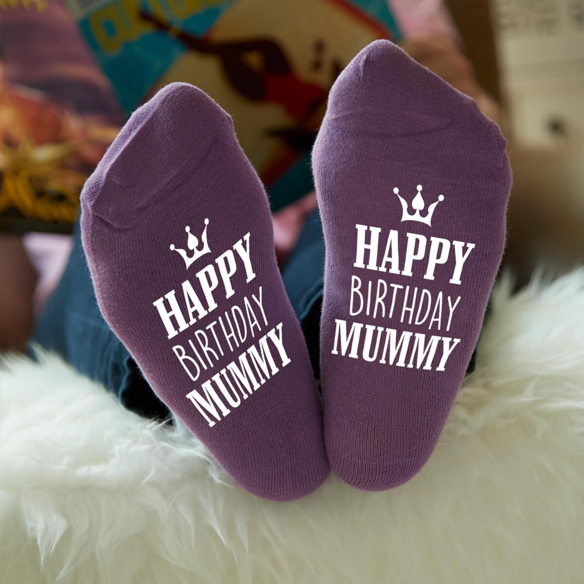 personalised birthday crown socks