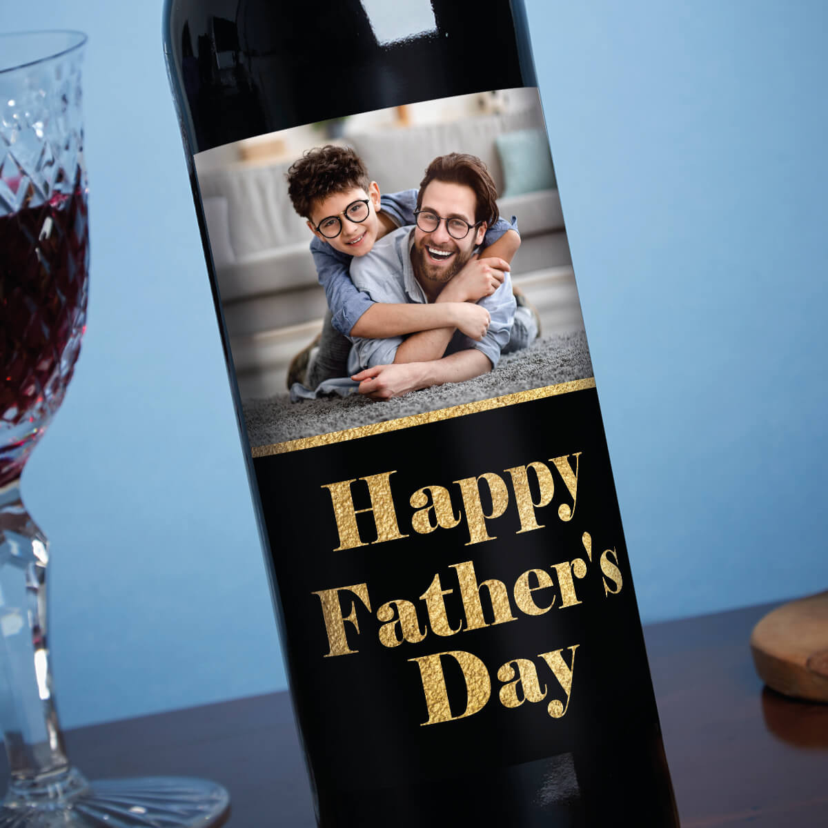 personalised Happy Father's Day Photo Malbec