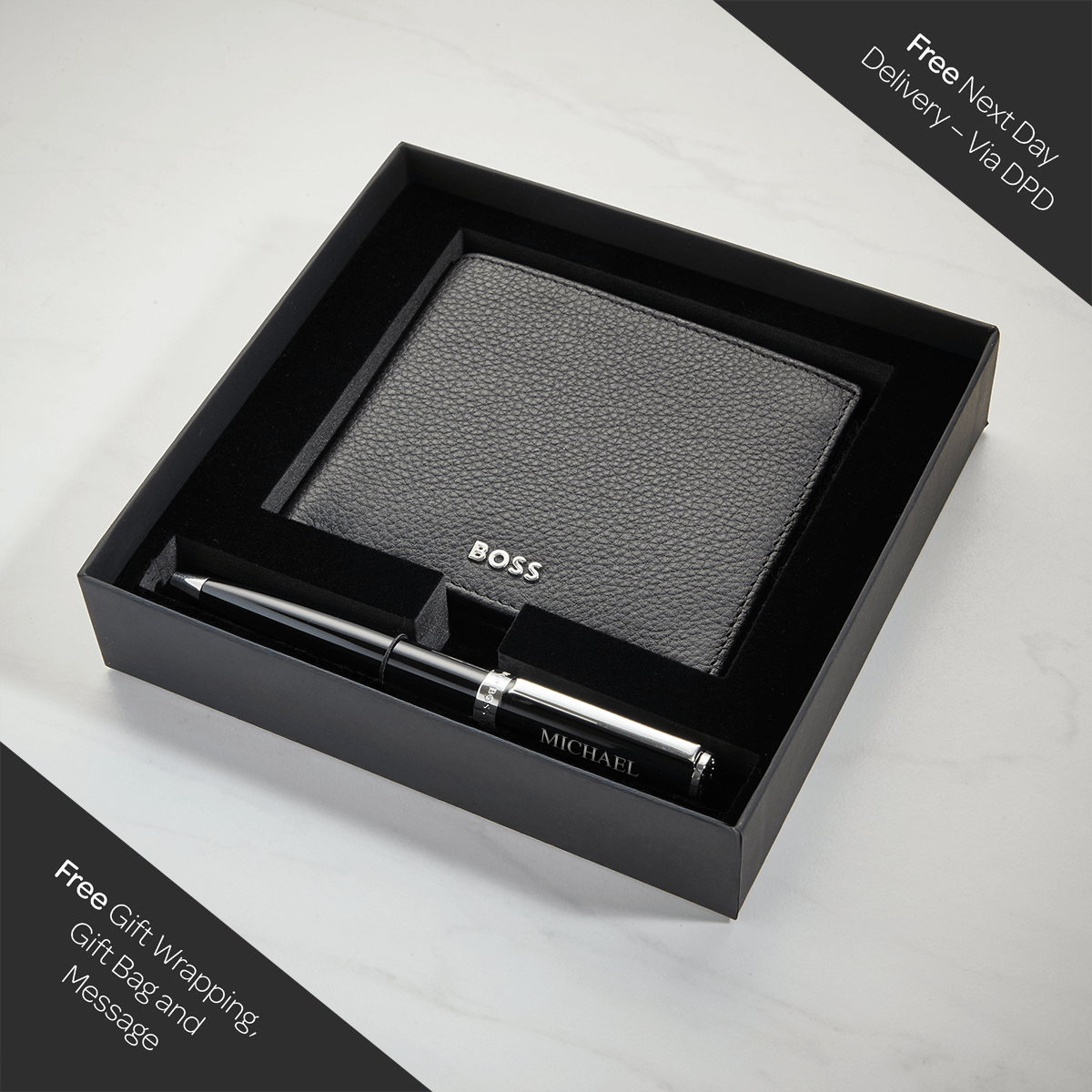 Hugo Boss Black Ballpoint Pen & Wallet