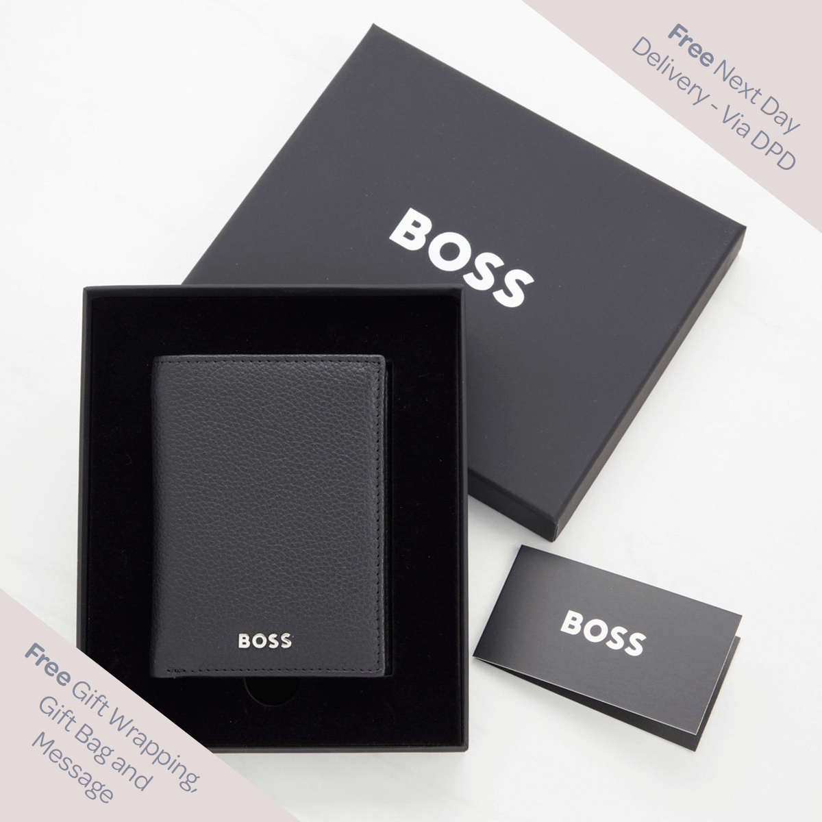 Hugo Boss Classic Grained Card Holder - Black