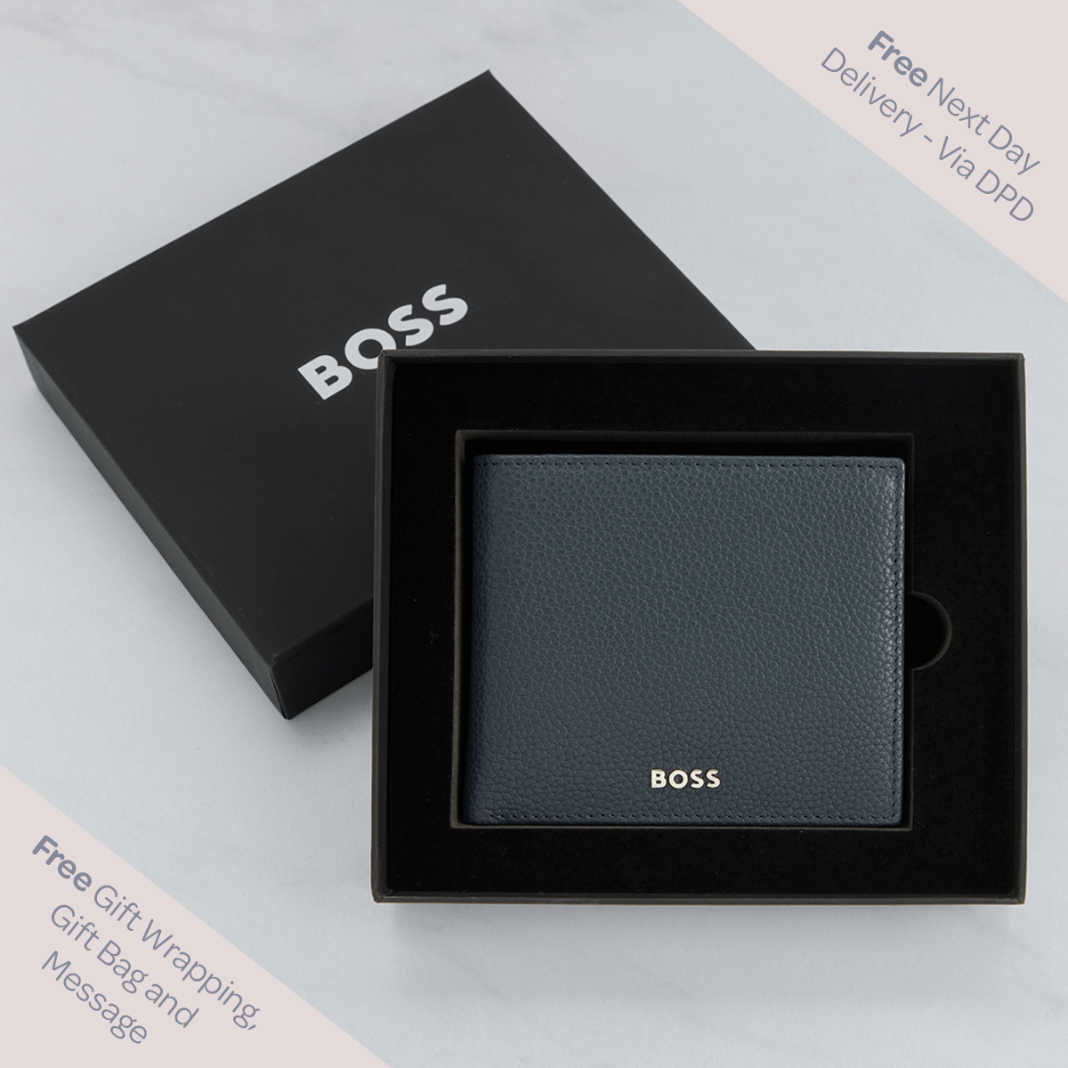 Hugo Boss Classic Grained Money Wallet - Navy