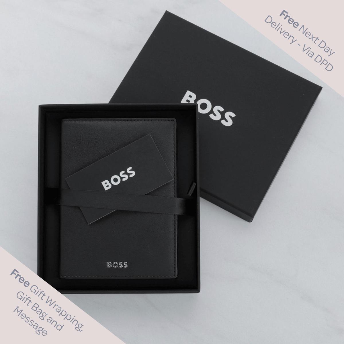 Hugo Boss Classic Smooth Passport Holder - Black