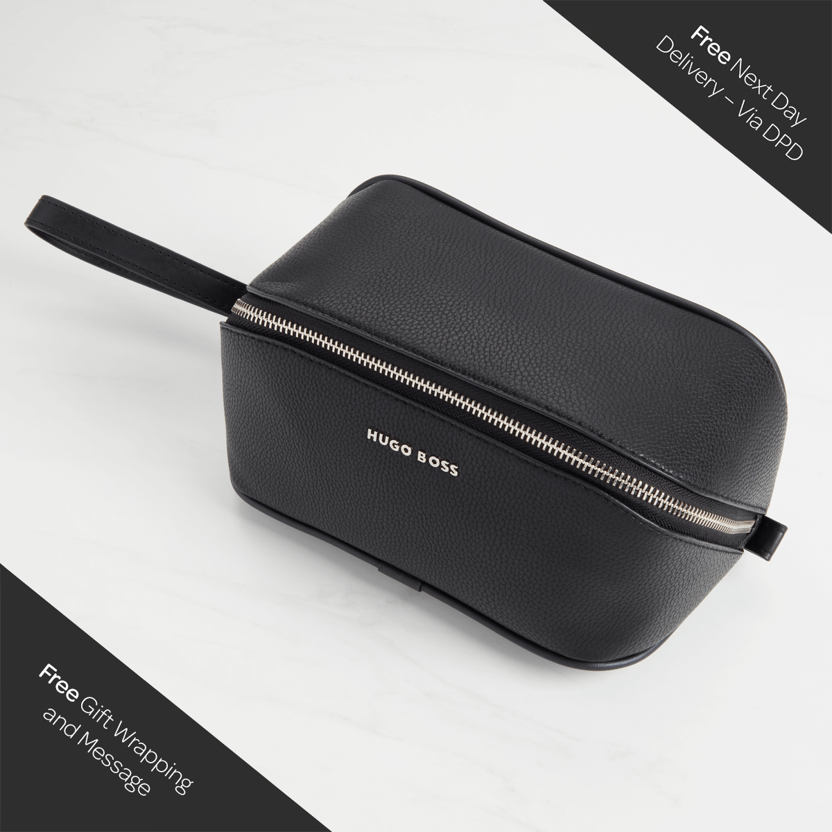 Hugo Boss Storyline Wash Bag - Grained Black