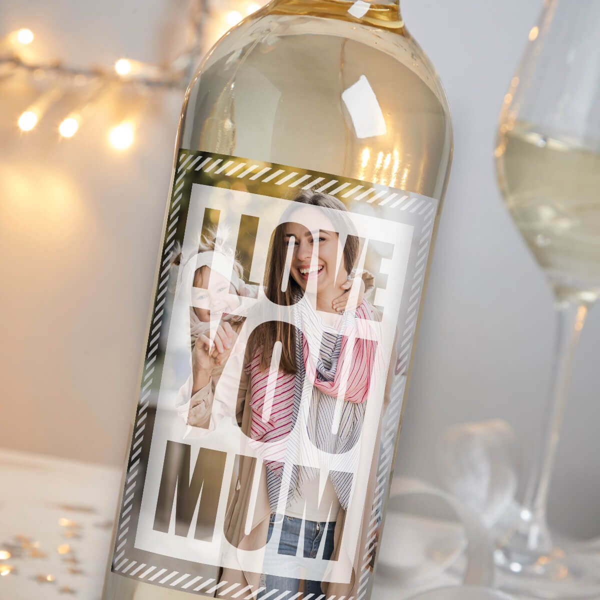 personalised Birthday Photo Upload Pinot Grigio