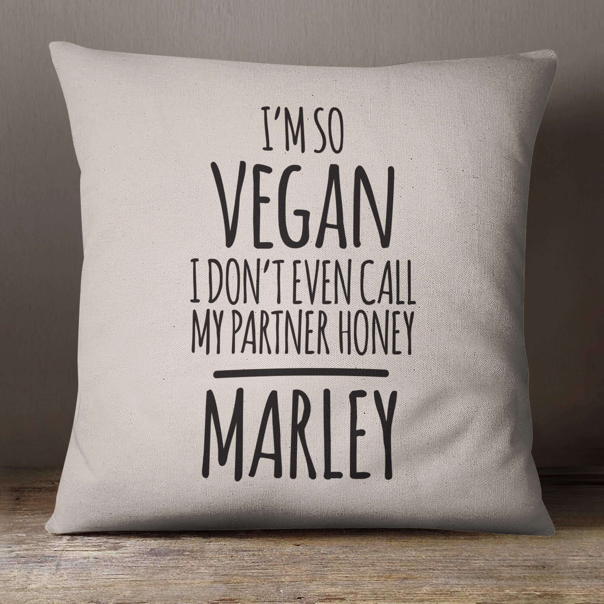 personalised im so vegan cotton cushion