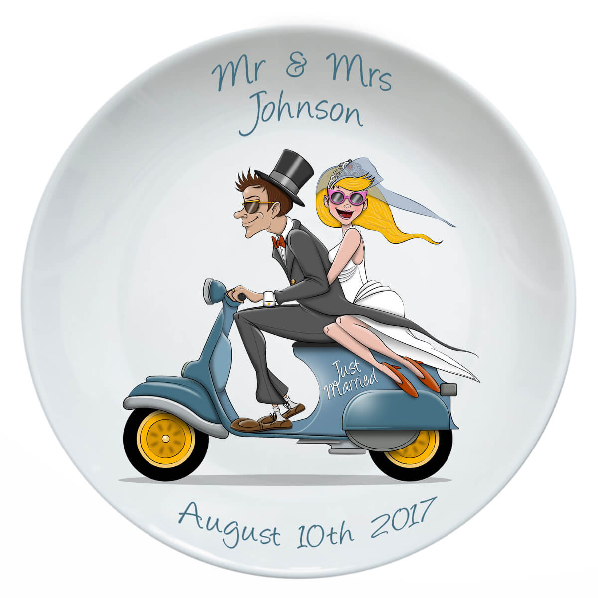 personalised Just Married Plate