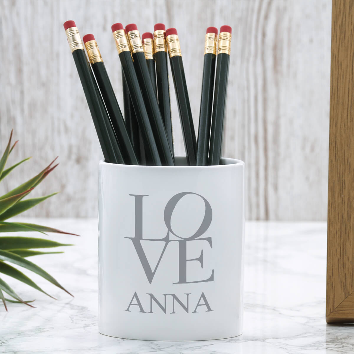 personalised love pen pot