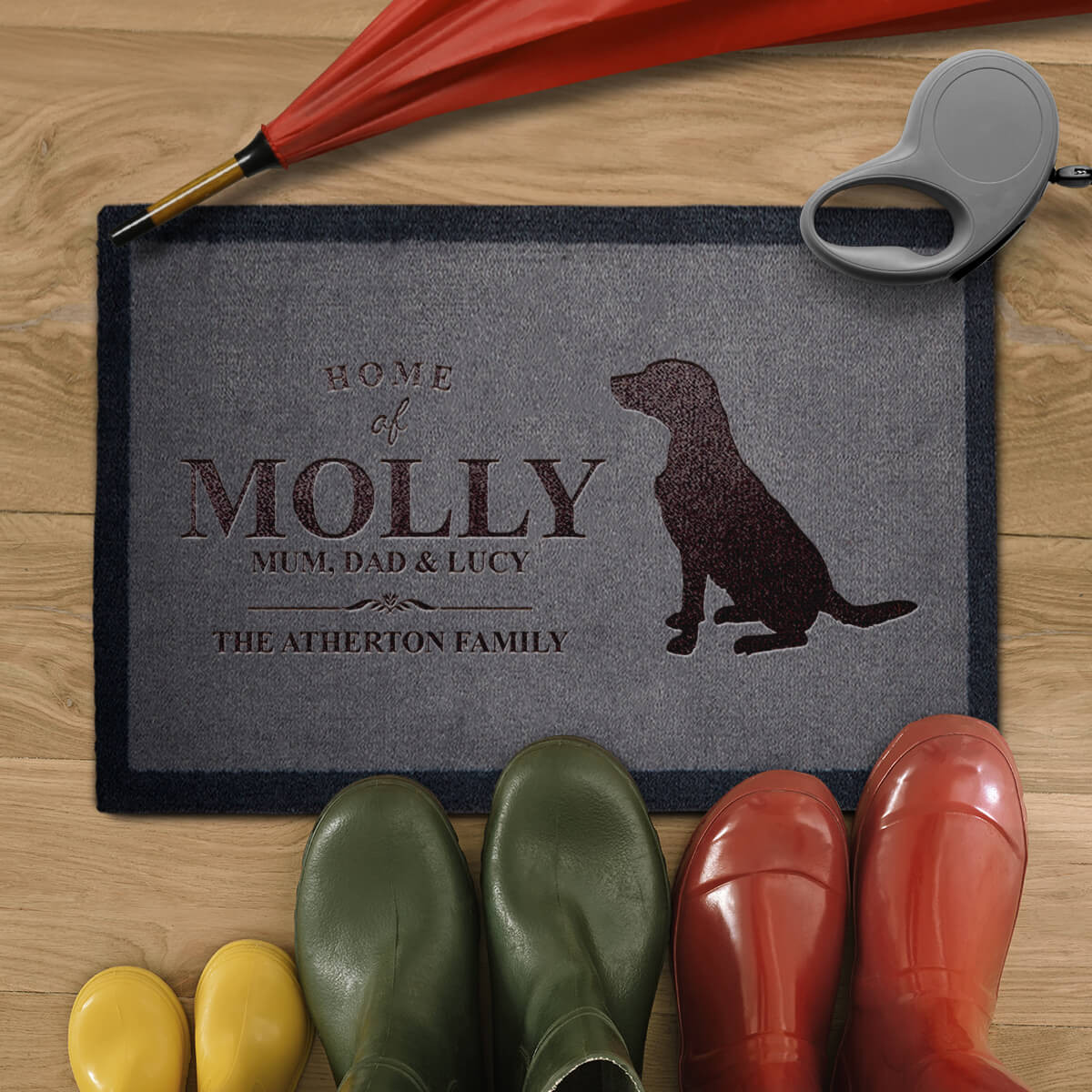Personalised Home of Dog Breed Door Mat Boutique Gifts